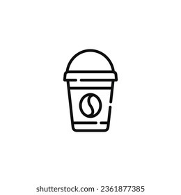 Coffee cup line icon isolated on white background