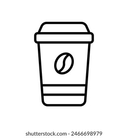 coffee cup, line icon, isolated background