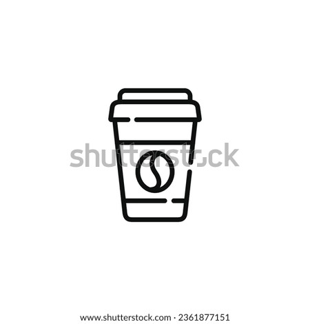 Coffee cup line icon isolated on white background
