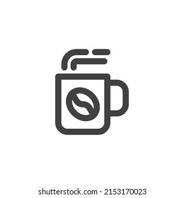 Coffee cup line icon. linear style sign for mobile concept and web design. Hot coffee outline vector icon. Symbol, logo illustration. Vector graphics