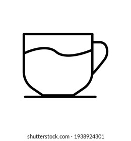 Coffee cup line icon on white background. Editable stroke. Design template vector