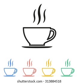 Coffee cup line  icon  on white background. Vector illustration.
