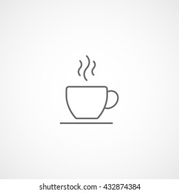 Coffee Cup Line Icon On White Background