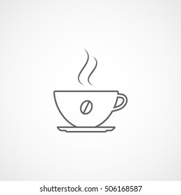 Coffee Cup Line Icon On White Background