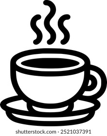 ícone da linha da xícara de café, ilustração do logotipo do vetor de contorno, sinal linear, símbolo, vetor, arte