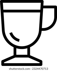Icono de la línea de la copa de café - Icono único, vector  
