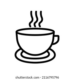 Coffee cup line icon. suitable for coffee product advertisement. simple design editable. Design template vector