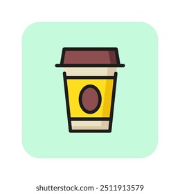 Coffee cup line icon. Takeout coffee, cafeteria, break. Coffee concept. Vector illustration can be used for topics like drinks, cafe, menu