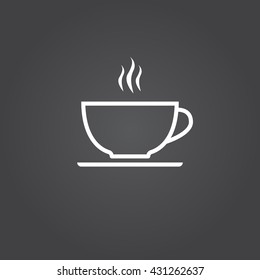 coffee cup line icon, tea outline vector logo illustration, linear pictogram isolated on black