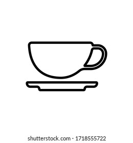 Icono de línea de café vectorial sobre fondo blanco