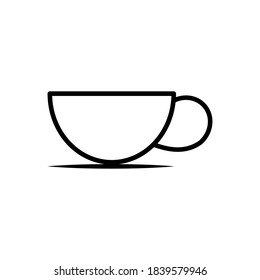 Plantilla vectorial de icono de línea de café
