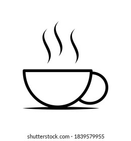 Plantilla vectorial de icono de línea de café