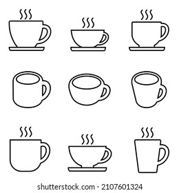 Coffee cup line icon, vector outline logo isolated on white background