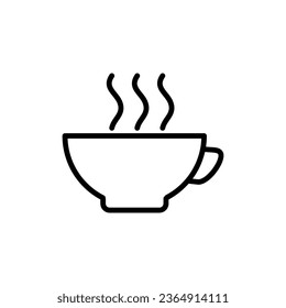 coffee cup line icon, vector sign, flat illustration on white background..eps