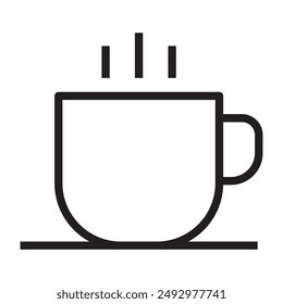 Coffee cup line icon. vector illustration.