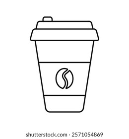 Coffee cup line icon. Vector illustration. Isolated on white background. 