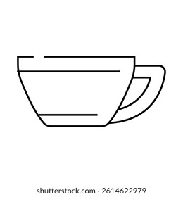 coffee cup line icon vector. coffee cup sign. isolated contour symbol black illustration