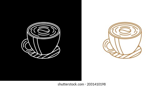 Coffee cup line logo. vector logo