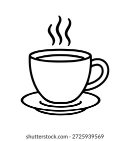coffee cup line logo vector icon on a white background
Vector line logo icon
