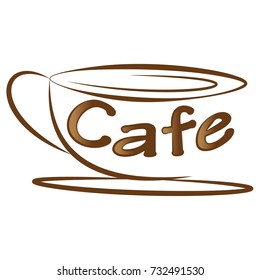 coffee cup line modern logo illustration