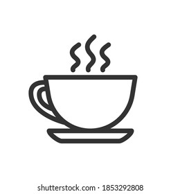 Coffee cup line outline icon. Vector.