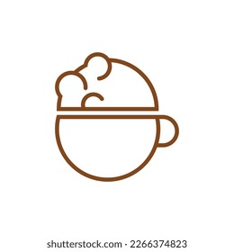 coffee cup line shape vector logo icon. Abstract vector graphics simple elegant flat illustration style.