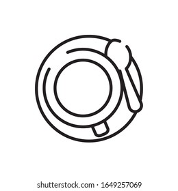 Coffee cup line style icon design of time drink breakfast beverage morning store aroma and caffeine theme Vector illustration