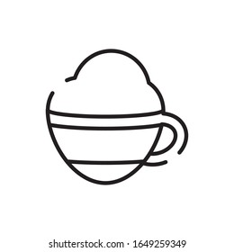 Coffee cup line style icon design of time drink breakfast beverage morning store aroma and caffeine theme Vector illustration