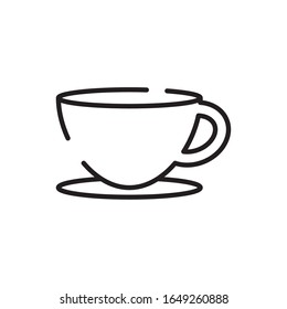 Coffee cup line style icon design of time drink breakfast beverage morning store aroma and caffeine theme Vector illustration