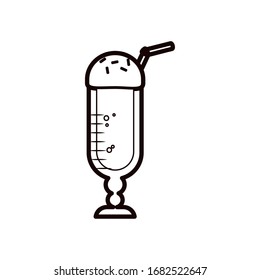 Coffee cup line style icon design of time drink breakfast beverage shop morning store aroma and caffeine theme Vector illustration