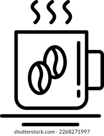 Diseño del icono del vector de la línea de la copa de café