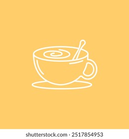 Coffee cup line vector icon. Coffee drink symbol. Coffee shop outline vector logo icon. Coffee cup simple icon. Coffees beans symbol. 