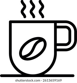 Coffee Cup Line Vector Icon Design