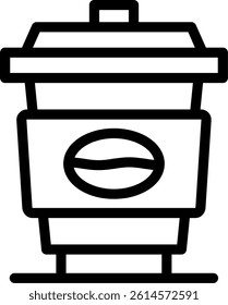 Coffee Cup Line Vector Icon Design