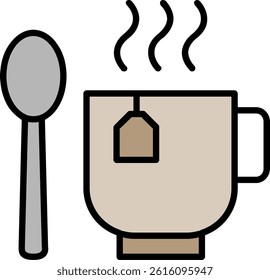 Coffee Cup Line Vector Icon Design