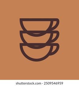 coffee cup line vintage logo design vector