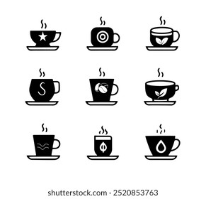 Coffee cup line web icons. Disposable coffee cup. vector	
