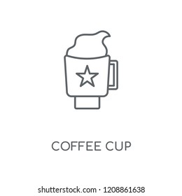 Coffee cup linear icon. Coffee cup concept stroke symbol design. Thin graphic elements vector illustration, outline pattern on a white background, eps 10.