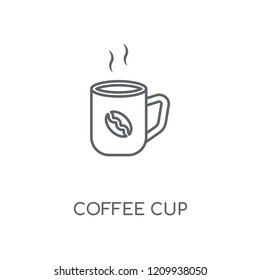 Coffee cup linear icon. Coffee cup concept stroke symbol design. Thin graphic elements vector illustration, outline pattern on a white background, eps 10.