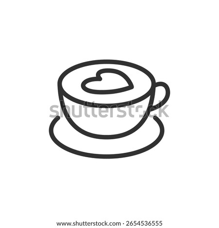 Coffee cup, linear icon. Hot drink symbol for cafe or break time. Line with editable stroke.