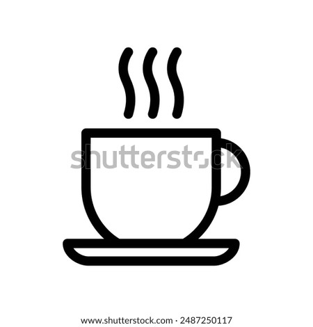 Coffee cup linear logo mark in black and white