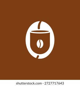 Kaffee-Tasse-Logo mit Kaffeebohnen-Symbol