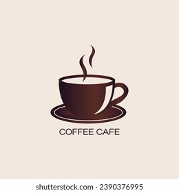 Logo de la Copa del Café, logotipo del café, logotipo del icono de la Copa del Té abstracto