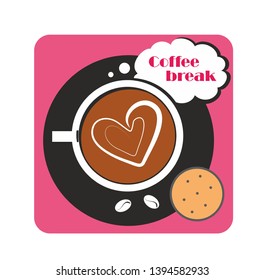 Coffee cup logo, cafe, vector image, arabica, latte, cappucino