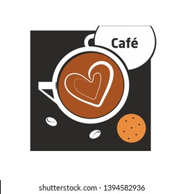 Coffee cup logo, cafe, vector image, arabica, latte, cappucino
