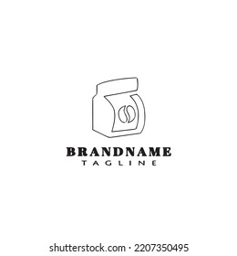 coffee cup logo cartoon icon design template black modern cute vector illustration