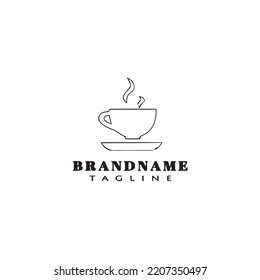 coffee cup logo cartoon icon design template black modern vector illustration