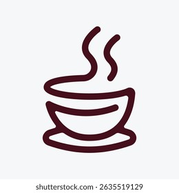Coffee Cup Logo Concept with Outline Style