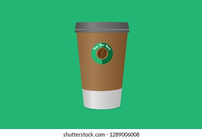 coffee cup logo with cover vector design