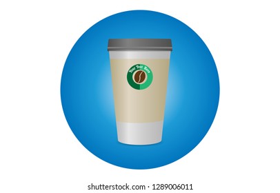 coffee cup logo with cover vector design